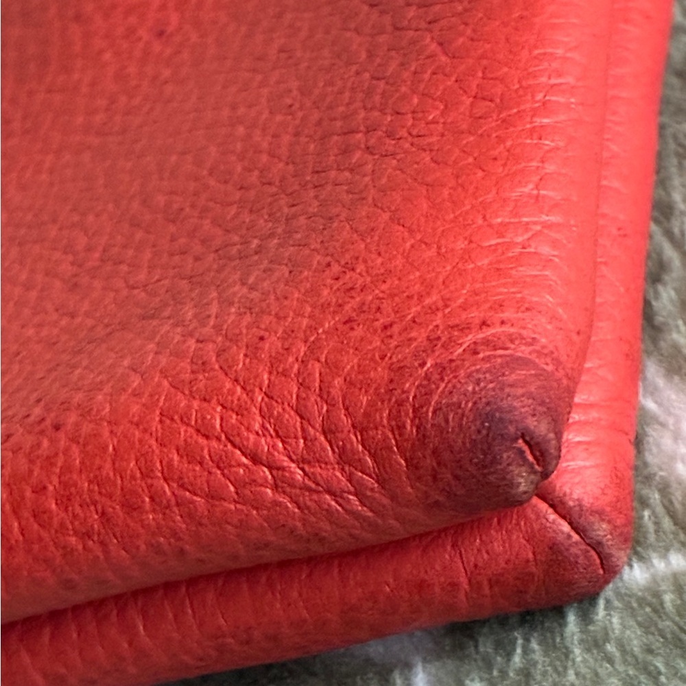 Coach Pebbled Leather Wristlet with Silver Logo - Picture 9 of 11